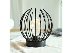 6273997898279 - Metallkäfig-Tischlampe kabellose batteriebetriebene Lampe mit LED-Glühbirne im Edison-Stil ideal für Hochzeiten Partys Patio-Events für drinnen