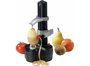 6273998088136 - Hiasdfls - Obst- und Gemüseschäler-Edelstahl-elektrischer Peeler-Apfel-Peeler-Automatikschäler (schwarz)