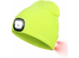 6273998106069 - Motorhaube mit LED-Licht an der Vorder- und Rückseite usb wiederaufladbare Frontlampe mit 3 Helligkeitsstufen Strickkappe mit Licht zum Joggen