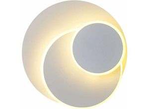 6273998107288 - Applique 15W led Kreative Eclipse Wandleuchte Innenleuchte Weiß Weiß Dekoratives Aluminium Lichtbeleuchtung für Hotel Restau Küche Boutique 3