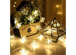 6273999006122 - Hiasdfls - Schneeflockenlichter 6m 40LD Light Girlande led Girlanden Helle Weihnachten Schneeflocken Fairy Lights Fairy Lights Deko Hot White Lights