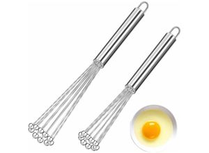 6273999006405 - 2 Stück Mini Peitsche Whisk Edelstahl Peitsche mit Metalleier Kochen Kochen Mischen Schneebesen Beat Rühren (254 cm 304 cm)