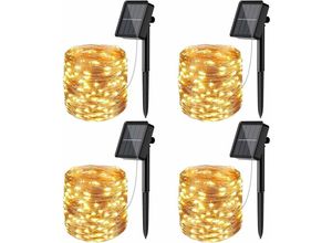 6273999006597 - Set von 4] Outdoor Solar Girlande Litogo 12m 120 led Girlande Licht Solar Außenansicht Wasserdicht 8 Modi Dekoration Licht Für Garten Terrasse