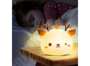 6273999008539 - Hiasdfls - Kinder Nachthimmel weiblicher CERF-Baby wiederaufladbare LED-elektrische Tonhöhe mehrfarbige tragbare Raumlicht Nachtgewicht helles