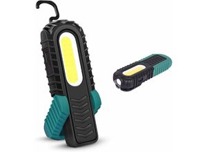 6273999011515 - Hiasdfls - Wiederaufladbare LED-Arbeitslampe LED-Inspektionslampen im Vorderbock mit Haken und Magnetbasis für Auto Camping Notfall (grün)