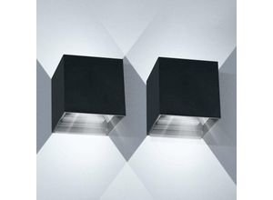 6273999011850 - 12W Innenwandleuchte 2 stücke LED-Außenwand Applique 6000K Verstellbare Strahlwinkel Wand Applikationen IP65 Moderne Wand Appellled Lampe (schwarz)