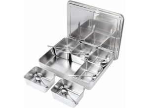 6277291382038 - Gewürzbehälter aus Edelstahl Gewürzbehälter Gewürzbehälter Küchenbehälter-Set mit Löffeln Longziming Kochgeschirr Gitter Edelstahl