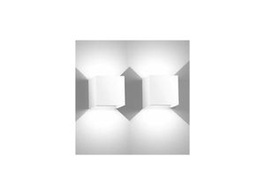 6277291422512 - Longziming - 2 Stück 12 w LED-Wandleuchte für den Innenbereich weiß moderne Aluminium-Wandleuchte Beleuchtungskörper für Wohnzimmer Schlafzimmer