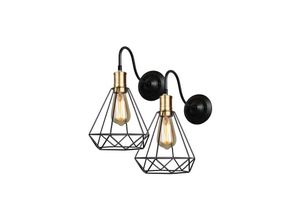 6277291422826 - Stück industrielle Wandleuchte E27 Edison-Sockel Vintage Käfig Lampenschirm Innen Retro Dekoration Leuchte für Wohnzimmer Küche Flur Schlafzimmer