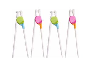 6277291425285 - Kinder-Essstäbchen Trainings-Essstäbchen mit Hilfe Kinder-Lern-Essstäbchen 4 Paar für Anfänger Kinder Senioren Erwachsene Longziming