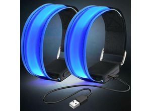 6277291876544 - LED-Leuchtarmbänder reflektierendes LED-Laufarmband verstellbares Blinkband Sicherheits-LED-Leuchtarmband leuchtende Sportarmbänder