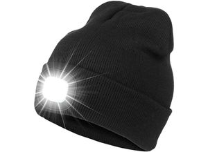 6277291879545 - Longziming - LED-Beanie-Mütze mit Licht Winter-Strickmütze mit wiederaufladbarer USB-LED-Stirnlampe für Herren – ideal für Outdoor-Aktivitäten und