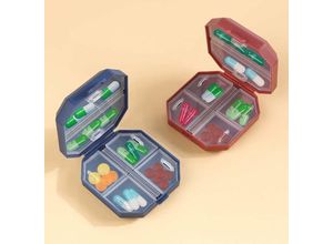 6277291885393 - Pieces Wöchentlicher Pillenorganizer Pillenbox tragbarer Medikamenten-Organizer Reise-Pillenbox für Vitamine Fischöle Nahrungsergänzungsmittel