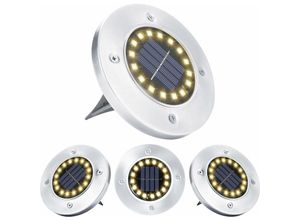 6286529300676 - Solar-Außenlampe 16 LEDs warmweiß Spotlicht wasserdicht Edelstahl Solar-Bodenleuchte für Terrasse Hof Garten Weg Garage Auffahrt Gehweg