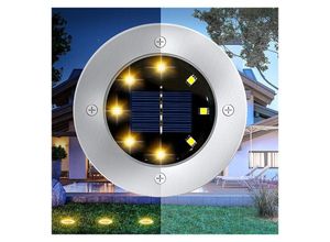 6286529322937 - Mumu - Outdoor Solar Gartenleuchten 8 led Solar Bodenleuchte Bodenstrahler Garten Dekoration IP65 Wasserdicht Rasen Weg Terrasse Outdoor 1St