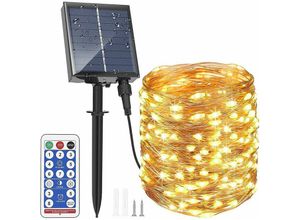 6286529325525 - Solar-Lichterketten für den Außenbereich 30 m 300 LEDs Fernbedienung mit 8 Beleuchtungsmodi wasserdichte Solar-Lichterketten für Garten