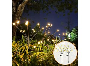 6286529327468 - 2er-Pack Solar Firefly Lights Outdoor Solar Led Firefly Plug Light Solarbetriebenes Firefly Light Outdoor Solar Lights Solar Garden Lights-10 led