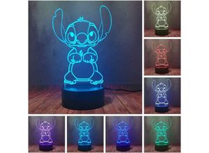 6286529328960 - Mumu - LED-Nachtlicht Cartoon Anime Stitch Puppy Doll Kreative 3D-Tischlampe Flash Lava Lights Baby Sleep Lighting Home Schlafzimmer Art Decor Kind