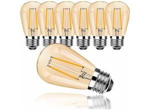 6286529329462 - Mumu - led E27 S14 2W Warmweiß 2700K Retro Leuchtmittel Glas für Outdoor Lichterkette Ersatzbirne Nicht dimmbar 6er Pack