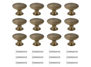 6286529361646 - Mumu - 12er-Pack Retro Kommodenknöpfe Möbelgriff abgerundete Kanten Eisen Messing Antik Knauf Pull Knopf Garderobe für Landhaus Vintage Küche Möbel