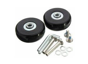 6286529363510 - Mumu - Koffer-Rolle Gepäck-Koffer-Reparaturrolle strapazierfähig 50 mm stumm Gummi Universal-Schwenkrad Ersatz-Transportrolle 2 Stück für