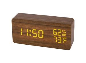 6286529364968 - Mumu - Holz Digitaler Wecker led Zeitanzeige Holz Digitale Tischuhr mit 6 Stufen warmer Helligkeit Temperatur Luftfeuchtigkeit Elektrische Uhr mit