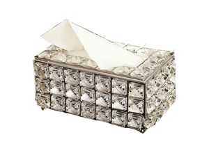 6294119129811 - Qiedie - Kristall-Taschentuchbox-Halter Kristallwürfel Serviettenspender Schlafzimmer Büro Hotel Café Café Heimbar Diamant-Glitzerboxen –