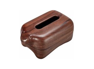 6294119130459 - Qiedie - Holz Kunst Wohnzimmer Tee Tisch Papier Walnuss Pump Box Haushalt Desktop Lagerung Holz Tissue Box Pumpen