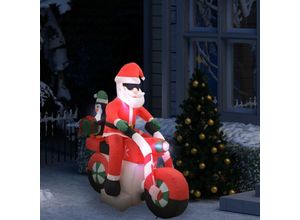 6296500950561 - Bonnevie - Aufblasbarer WeihnachtsmannWeihnachtsschmuckWeihnachtsdekorationGartendeko auf Motorrad led IP44 160 cm CIW20131