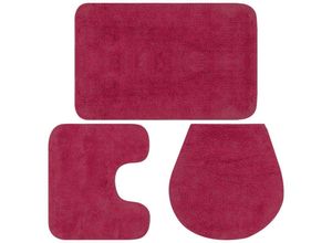 6296500950899 - Bonnevie - Badematten-Set 3-tlg Stoff Fuchsia CFW369896