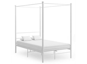 6296500960942 - Bonnevie - Himmelbett Weiß Metall 140x200 cm CFW353710