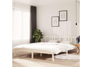 6296500965299 - Bonnevie - MassivholzbettSchlafzimmerbettDoppelbettBett für JugendlicheErwachsene ältere Menschen Weiß 160x200 cm BZSTK496307