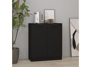 6296500970576 - Bonnevie - SideboardKommodeKüchenschrankAufbewahrungsschrank Schwarz 60x30x70 cm Holzwerkstoff CFW523507