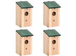 6296500974840 - Vogelhäuser 4 Stk Holz 12x12x22 cm CFW432782