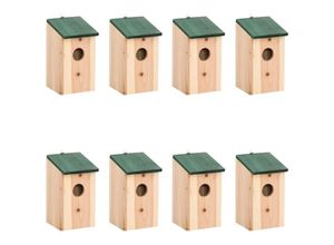 6296500974857 - Vogelhäuser 8 Stk Holz 12x12x22 cm CFW722241