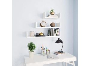 6296500975076 - Bonnevie - 3 Stk WandregalWandboardHängeregal für Wohnzimmer Schlafzimmer Flur Badezimmer Weiß Holzwerkstoff DTHFF3522666