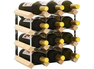 6296500976622 - Bonnevie - Weinregal für 12 Flaschen Massivholz Kiefer CFW951202