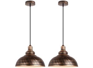 6407971259507 - Axhup - 2er Pendelleuchte Vintage Kuppel Hängelampe Industrielle Hängelampe mit Ø29cm Lampenschirm Edison für Loft Bar Wohnzimmer Esszimmer (Bronze)