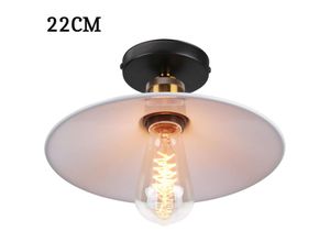 6407971260053 - Axhup - Pendelleuchte Weiß Hängelampe mit Ø22cm Lampenschirm Kronleuchter Art Edison Lampe E27 Fassung für Loft Wohnzimmer Esszimmer 1PCS