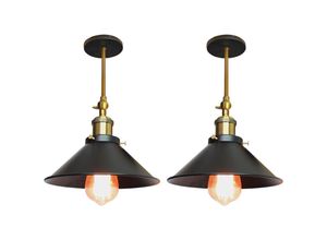 6407971260572 - 2 Stück Wandleuchte im Vintage-Stil Industri 240° Verstellbare Wandlampe Wandstrahler Licht mit Ø22cm Lampenschirm für Wohnzimmer Schlafzimmer