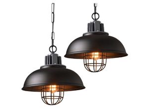 6407971262163 - Axhup - 2er Pendelleuchte Vintage Metall Kronleuchter im Industrielle Stil Kette Hängelampe mit Ø33cm Dome Lampenschirm für Wohnzimmer Schlafzimmer