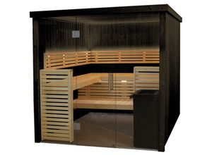 6417659032445 - Harvia - Fenix 2020S Sauna Saunakabine aus Fichte schwarz Indoor-Sauna 206 x 203 x 201 cm