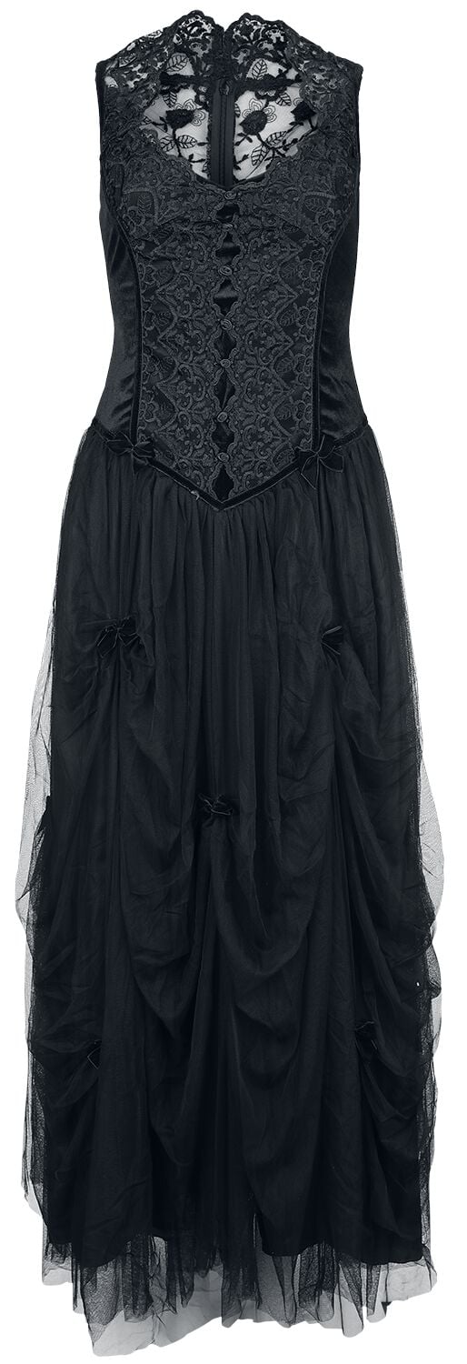 6426010071009 - Gothic Longdress Langes Kleid schwarz in XS