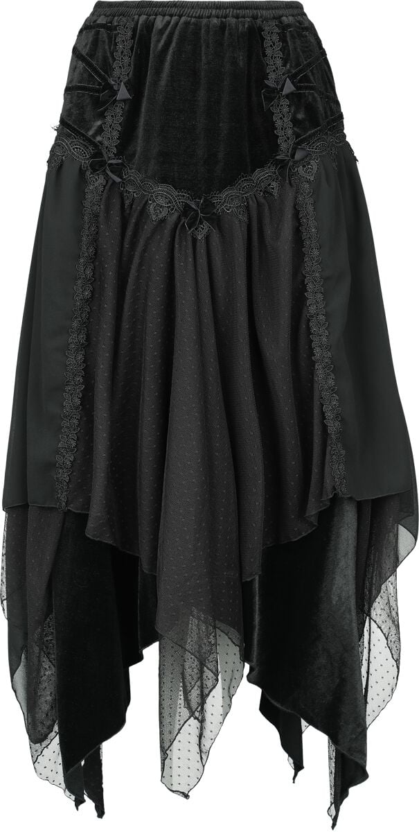 6426010924947 - Gothic Rock Mittellanger Rock schwarz in XXL