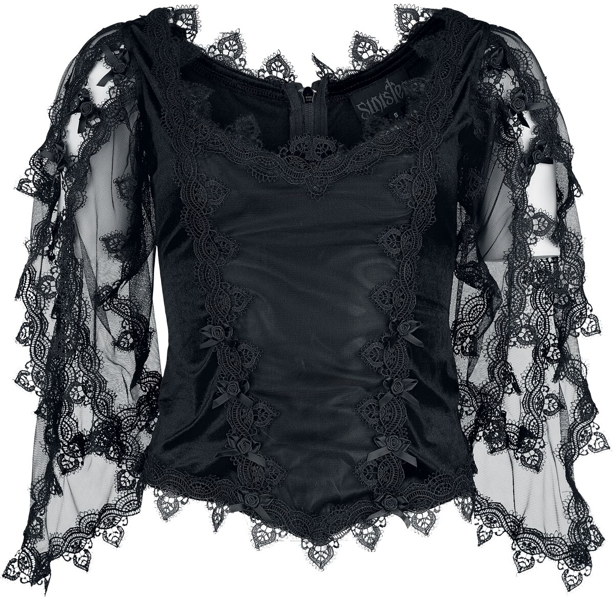 6426012629659 - Gothic Top Bluse schwarz in M