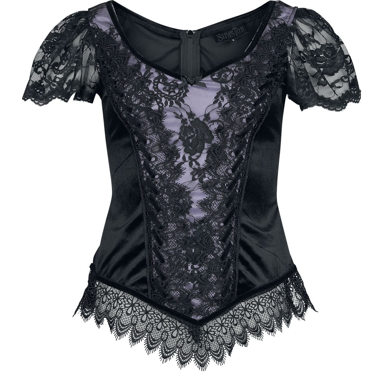 6426022365363 - Gothic Top T-Shirt schwarz lila in XXL 6426022365363 - Gothic Top T-Shirt schwarz lila in XXL
