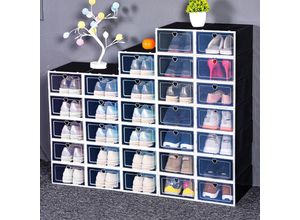 6434791496546 - Couchtische20 Pack Schuh-Aufbewahrungsbox klarer Frontdeckel Kunststoff stapelbar Schuh-Organisator für Schrank platzsparende Faltung Schuh-Rack