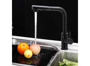 6434791515254 - Flasidu - KüchenarmaturenWasserhahn Wasserhahn Dual Spray Modi 360-Grad schwenkbar Einhebelmischer Modern Wasserhahn für Küche Bad Garderobe Balkon