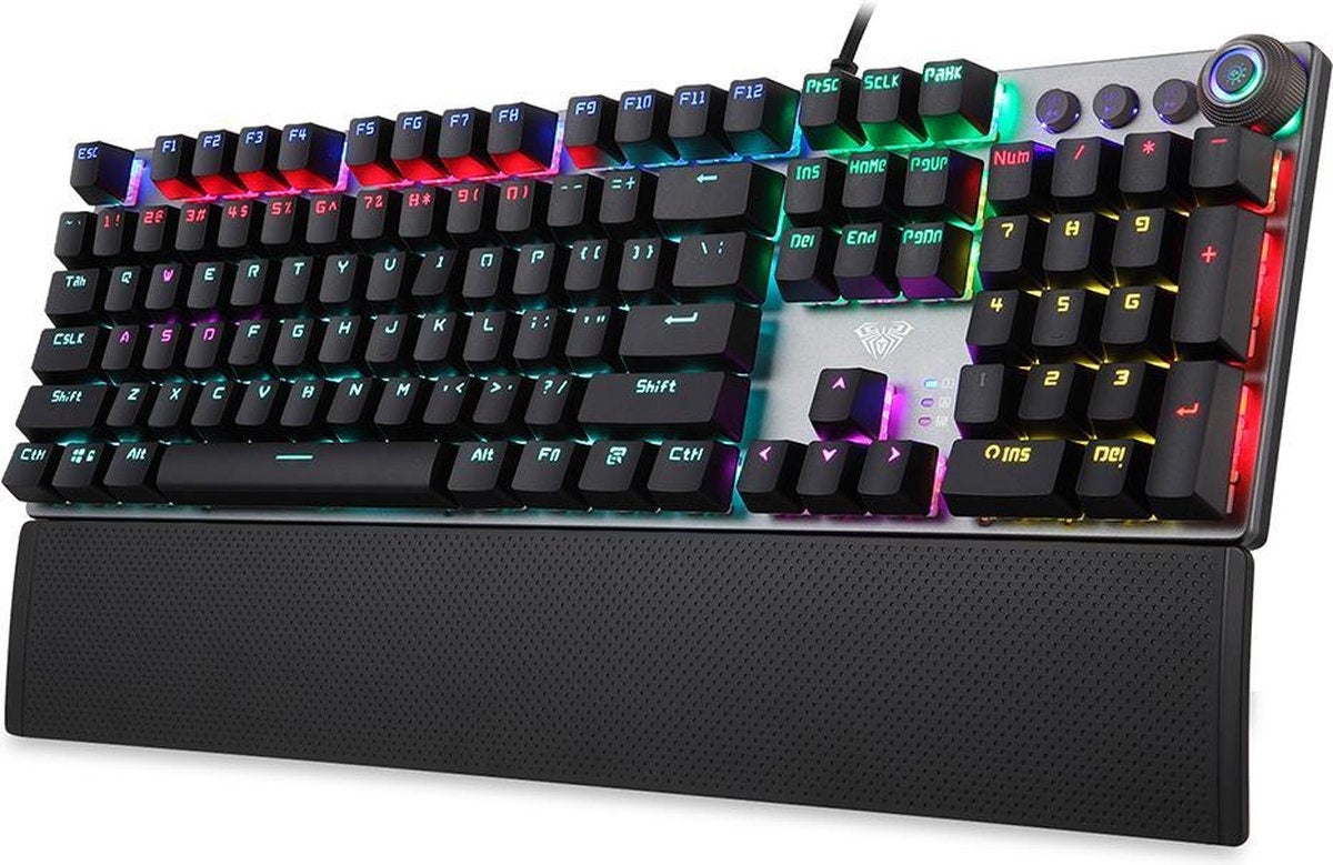 6438092044314 - F2058 RGB mechanische Gaming-Tastatur - QWERTY - blauer Schalter