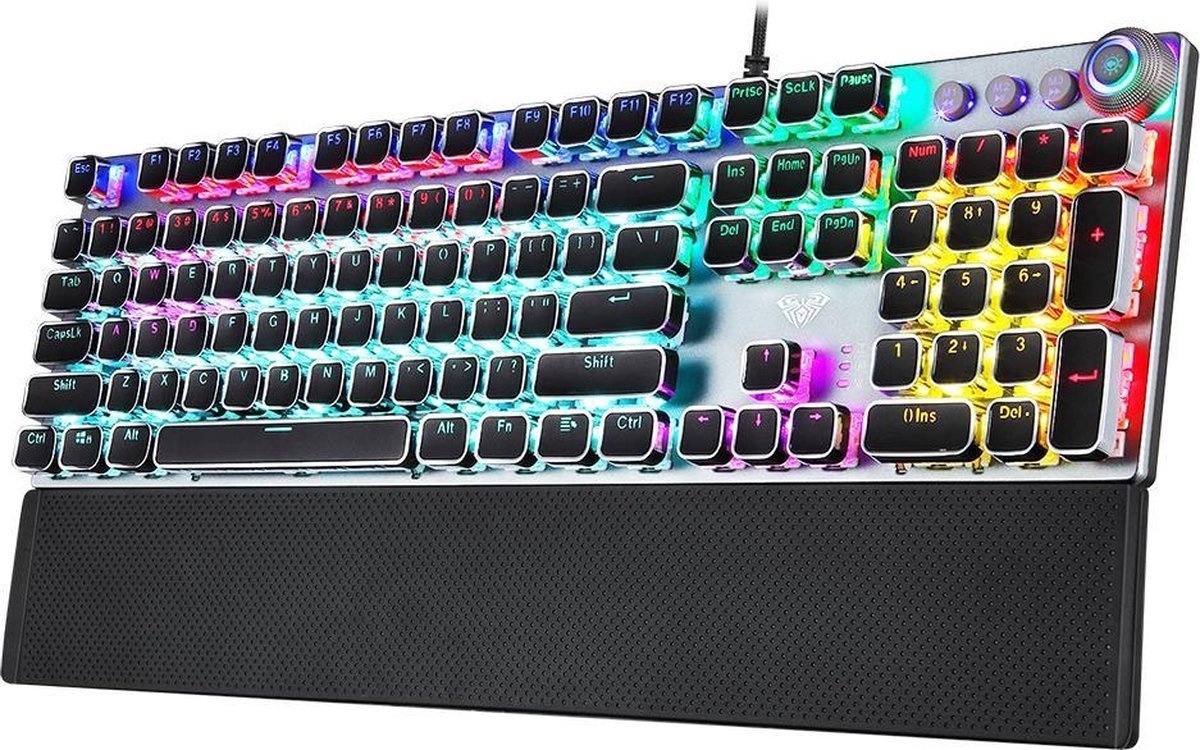 6438092044482 - F2058 RGB Punk Gaming mechanische Tastatur - QWERTY - blauer Schalter